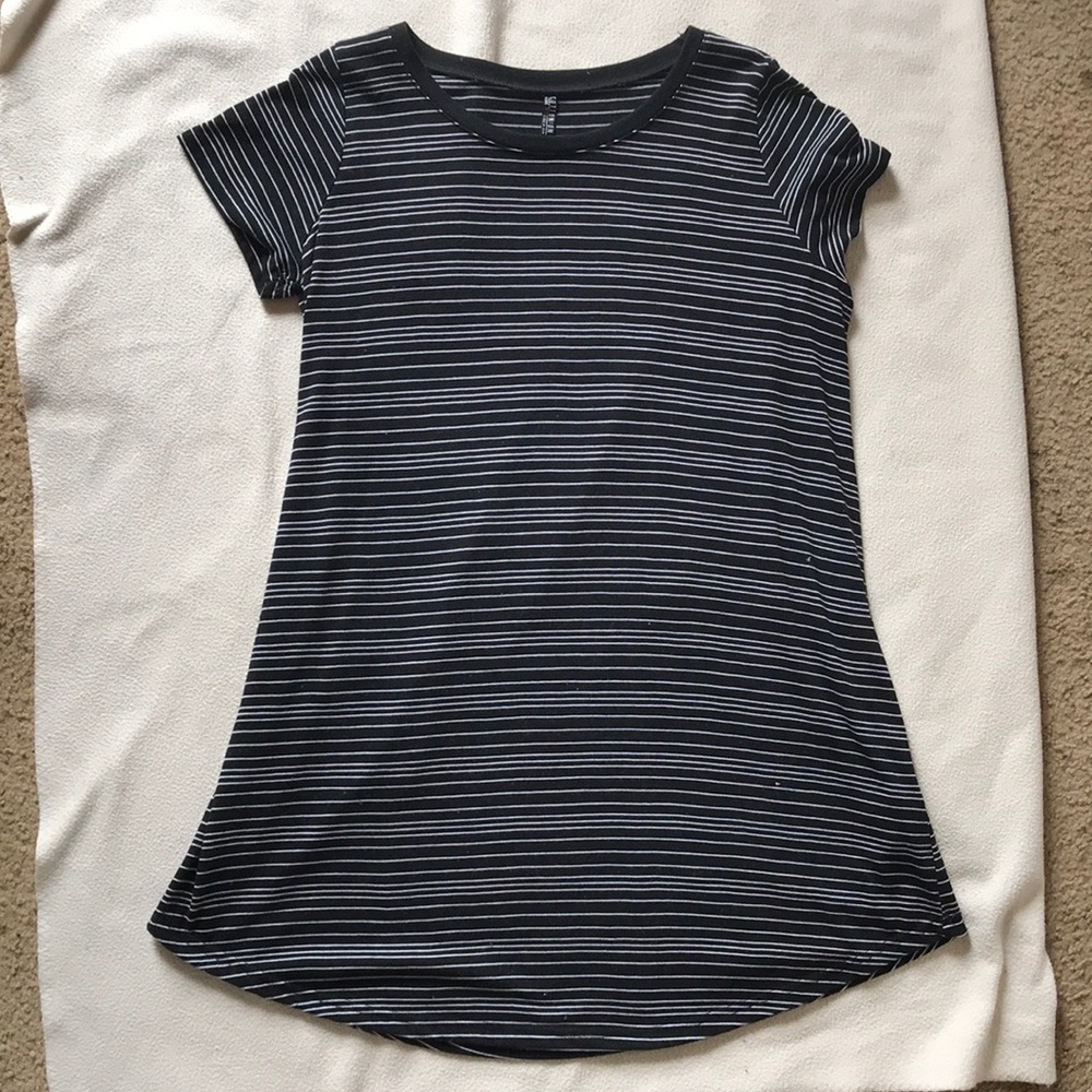 Black and white striped cotton on T-shirt dress!